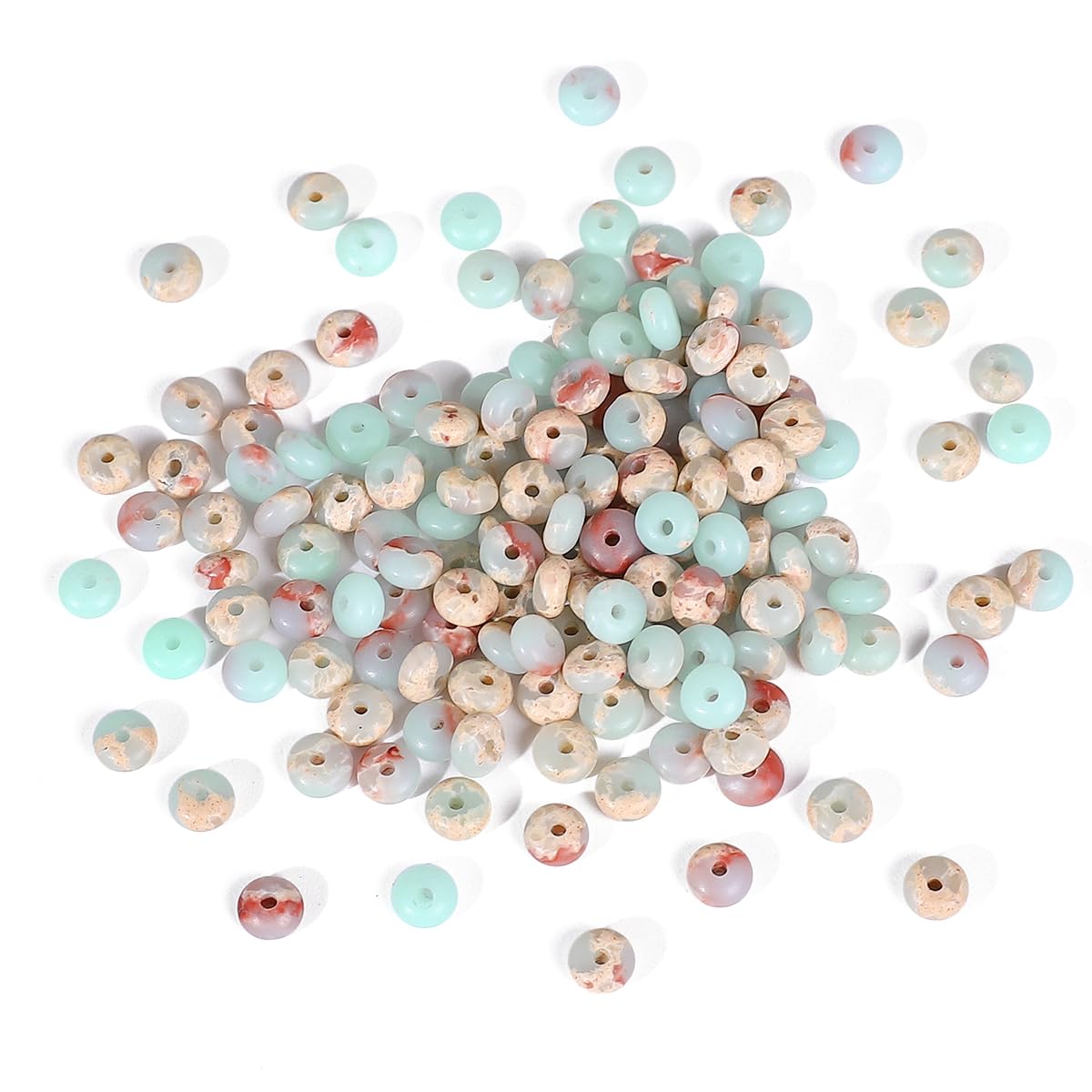BEADIA Natural Shoushan Disk Stone Beads 4x2mm 160pcs Rondelle Loose Semi Gemstone Beads for Jewelry Making Design