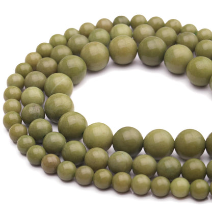 35pcs 10mm Natural Gemstone Beads for Jewelry Making Supplies,Avocado Jade Healing Crystal Polished Round Loose Stone Beads for Bracelet Necklace 15 Inch
