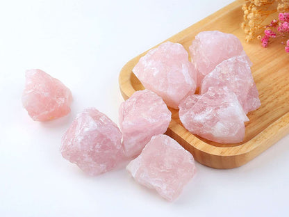 LAIDANLA Rose Quartz 2" Natural Rough Stones Crystal Large Raw Crystals Bulk Healing Gemstones for Reiki Healing Tumbling Fountain Rocks Wire Wrapping Decoration Cabbing Lapidary 4PCS 0.55lb