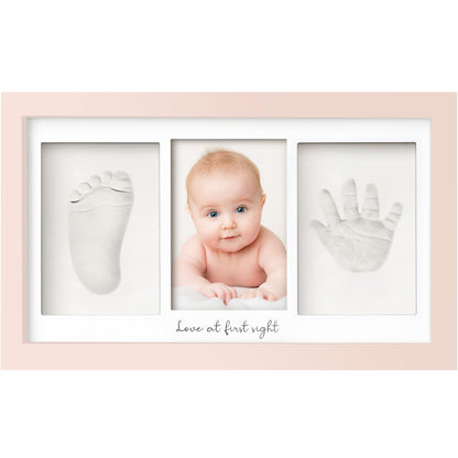 KeaBabies Baby Hand and Footprint Kit - Clay Handprint Keepsake Frame, Newborn Nursery Picture Frame, Personalized New Mom Gifts for Shower & Registry, First Mother's Day (Petal Pink)
