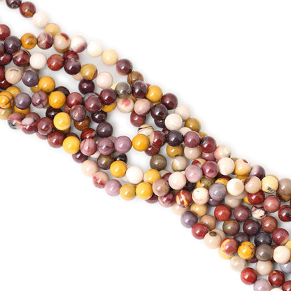 CHEAVIAN 45PCS 8mm Natural Moonkaite Jasper Gemstone Round Loose Beads for Jewelry Making DIY Handmade 1 Strand 15"