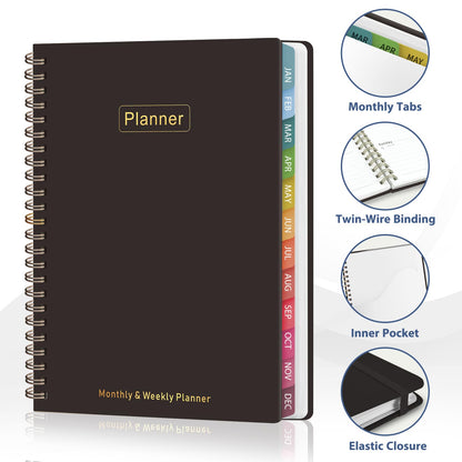 2026 Planner, 8.5" x 11" Weekly and Monthly Large Calendar Planner, Letter Size, Jan - Dec 2026, Hardcover Daily Agenda and Organizers for School Essentials & Office Supplies