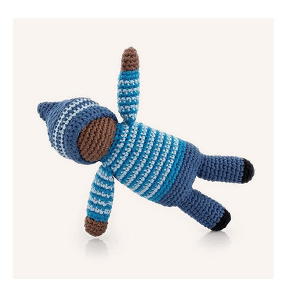Pebble | Handmade Pixie Rattle - Birch - Blue | Crochet | Fair Trade | Pretend | Imaginative Play | Montessori | Machine Washable