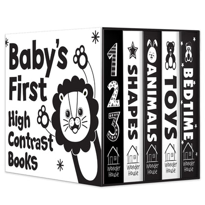 Baby’s First High-Contrast Books Boxed Set [Box Set of 5] - Age Group: 0+ / Black and White Tummy Time Books /Illustrated Board Book for Kids/Toddlers / (High Contrast Board Books)