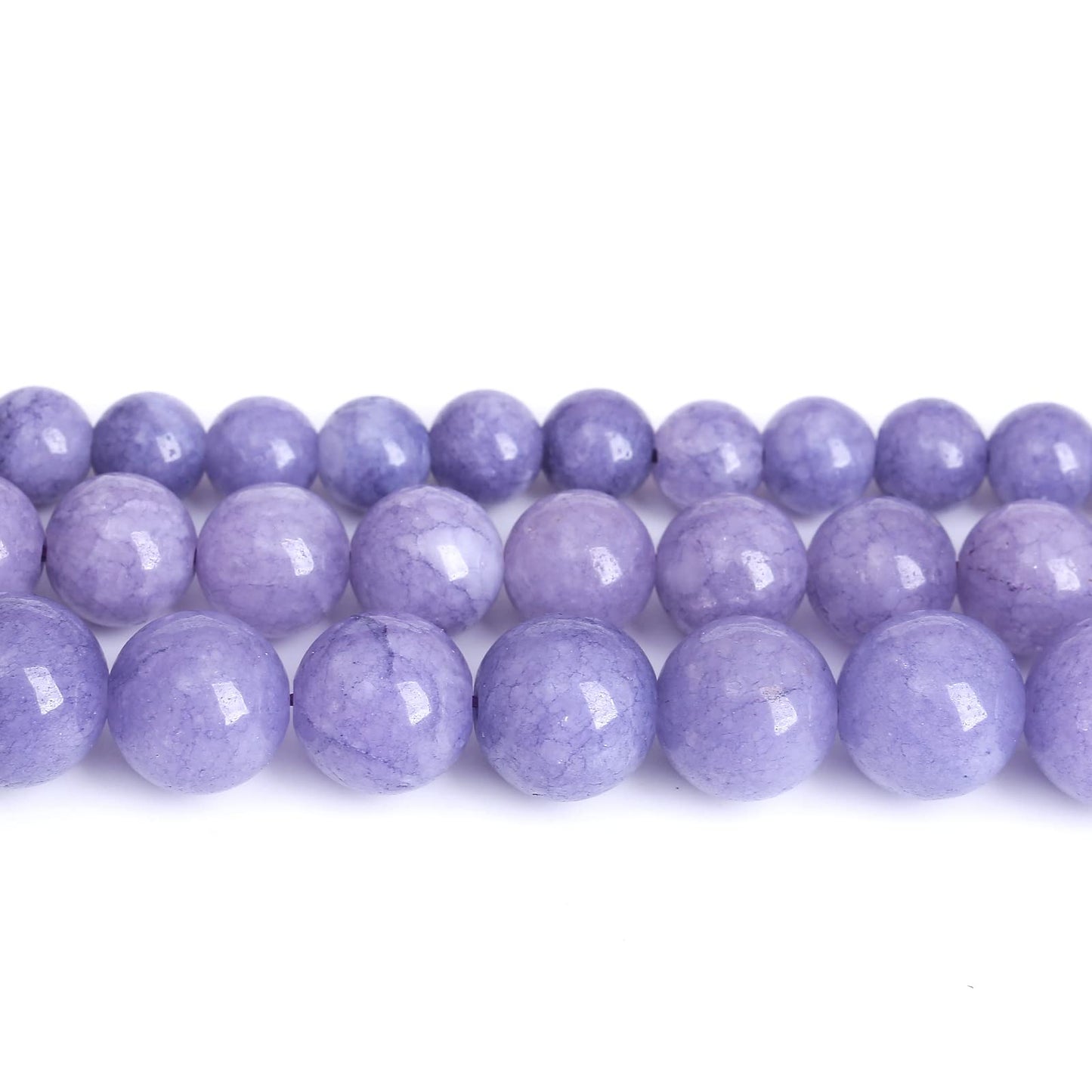 Lavender Purple Chalcedony Natural Stone Beads Gems Round Loose Beads Jewelry Making DIY Bracelet Necklace Accessory 1 Strand 45PCS 8MM 15"