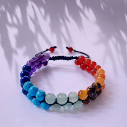 Chakra Bracelets and Necklace Set, Healing Crystal Beaded Bracelet and Orgone Necklace for Protection Spiritual Meditation Stress Relief, 7 Chakra Jewelry Real Stones for Men and Women Beginners Gift