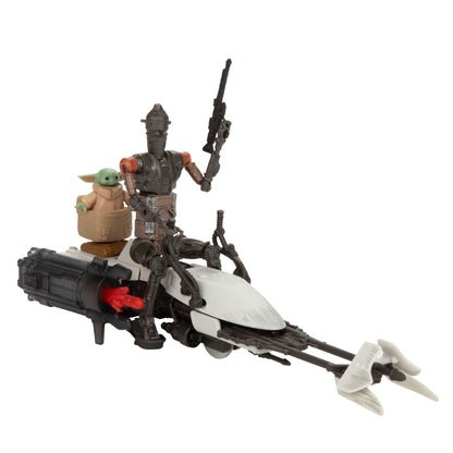 STAR WARS Epic World of Action IG-11 & Grogu Speeder Bike, 4-Inch Scale Action Figures & Vehicle, Toys for Boys & Girls Ages 4+