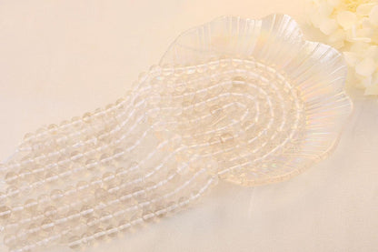 QINJIEJIE 100PCS Clear Crystal Beads 8mm Natural Stone Beads Round Loose Gemstone Bead for Bracelet Beading Crystal Jewelry Making DIY Necklace Earrings 0.32"