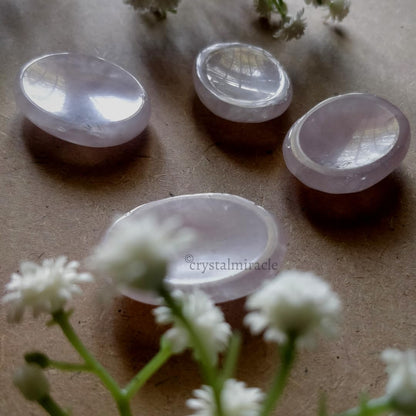 crystalmiracle Rose Quartz Gemstone Single Thumb Stone Metaphysical Gemstone Crystal Healing Reiki Men Women Feng Shui Positive Energy Love Wellness Thumb Stones for Gifts