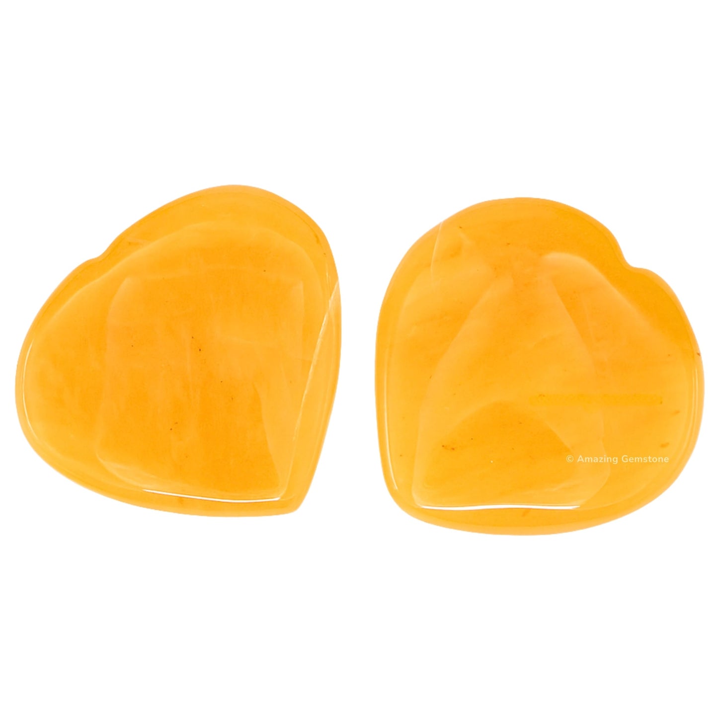 Amazing Gemstone Yellow Aventurine Stone Heart - Pack of 2 Crystal Heart Stones Rocks - Corazones De Piedra Crystals and Healing Stones Heart Shaped Crystal - Stocking Stuffers Gifts