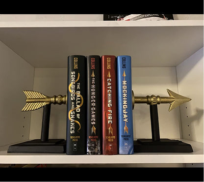 Large Gold Arrow Metal Bookends | Heavy, Decorative, Farmhouse, & Unique for The Bookshelf by Wallcharmers