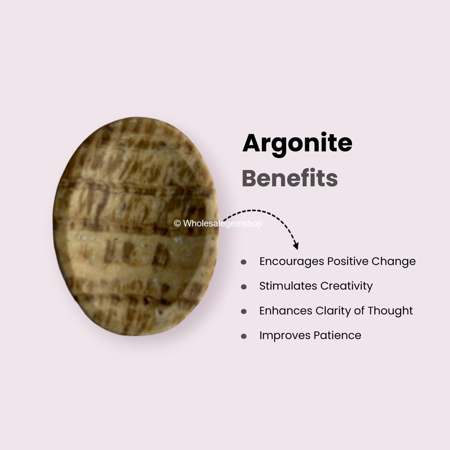 GEMSCITE Aragonite Thumb Worry Stones Metaphysical Gemstone Crystal Healing Reiki Men Women Gift FENG Shui Positive Energy Love Wellness Palm Stones Wicca Powerful