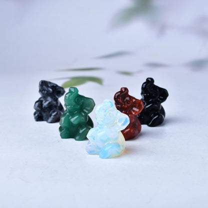 WUYOUSHI Green Aventurine Elephant Decor Figurine Crystals and Healing Stones Elephant Statue Polished Pocket Gemstones Bedroom Office Desk Home Decoration A Lucky Decoration