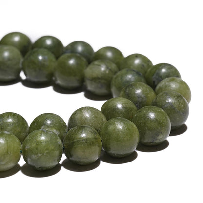 10mm Natural Taiwan Jade Gemstone Beads Polished Round Smooth Stone Beads for Bracelets Jewelry Making 15inch Loose Beads