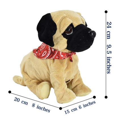 WEofferwhatYOUwant Pug Daddy - Interactive Plush Robot Dog Toy for Toddlers - Touch & Sound Activated, 8 Realistic Tricks - Barking, Crawling, High Five - Educational & Safe for Kids 18+ Months