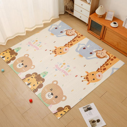 Baby Play Mat for Floor 79 x 71”Reversible Foldable Foam Extra Large Thick Foam Playmat Babies Waterproof Crawling Mat for Infants Toddlers and Kids Indoor Outdoor Use (Car and Animals)