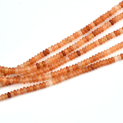 165pcs 4x2mm Natural Red Aventurine Disk Rondelle Spacer Stone Semi Precious Gemstone Loose Beads for Jewelry Making 15 Inch