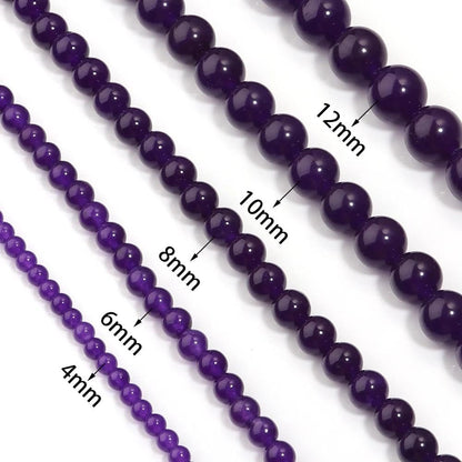 Zenkeeper 108Pcs Purple Natural Stones Chalcedony Beads Spacer Loose Beads Bulk with Holes Handcrafted for DIY Bracelets Jewelry Making Crafts Supplies