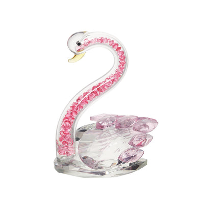 JATYFING Crystal Swan Decor Glass Figurine for Home for Wife Or Girlfriend (Pink)