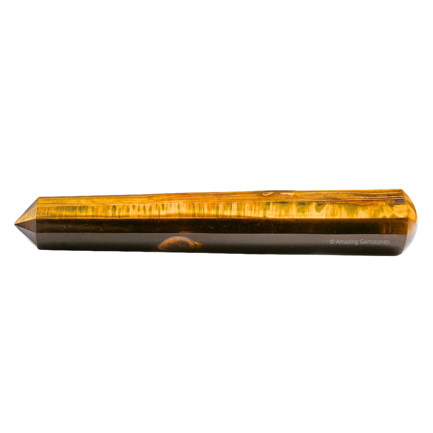 Amazing Gemstone Tiger Eye Crystal Wand Massage Stick - Pelvic Wand Gua Sha for Adults - Crystals and Healing Stones Massage Wands for Adults Gifts (Pointed)