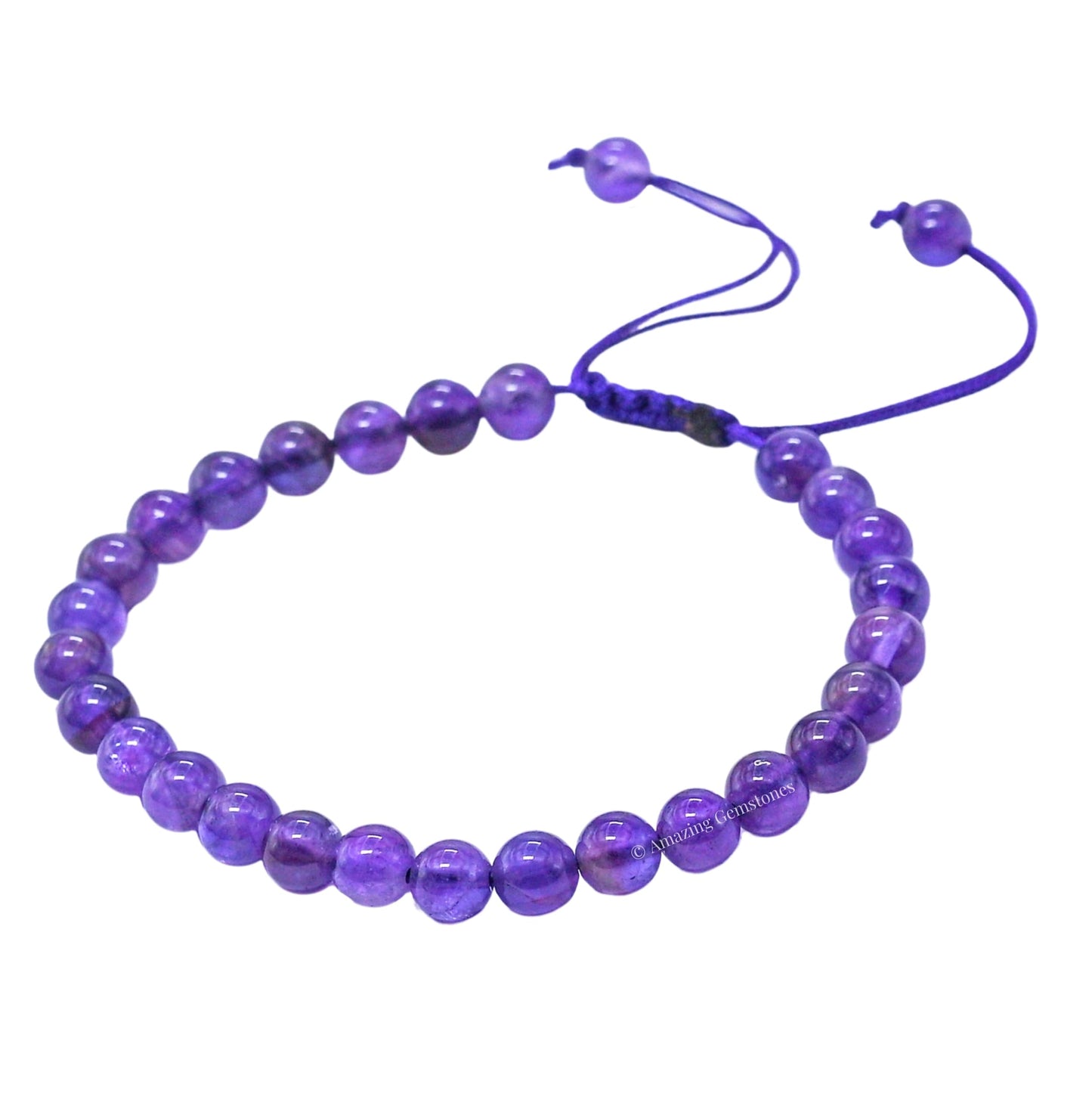Amazing Gemstone Amethyst Bracelet for Women Men's Gifts - Protection Healing Crystal Bracelet - 6mm Gemstone Beaded Adjustable Bracelet Pulseras Para Hombres Mujer Stocking Stuffers