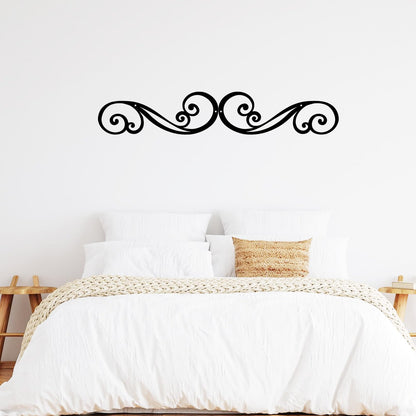 Metal Scroll Wall Art Decor Rustic Iron Wall Scroll Decorations Pair Scroll for Front Porch Above Door Hallway Entryway Living Room