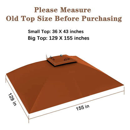 SCOCANOPY Replacement Top for 10X12Ft Oakmont Gazebo L-GZ1188PST-A,Pinehurst L-GZ1188PST,South Hampton Gazebo L-GZ659PST(Rust Red)