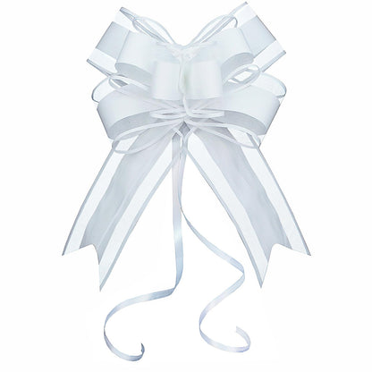 WEWILUCK White Gift Bow, Big White Pull Bows for Gift Wrapping, Wedding, Christmas, Valentine's Day, Presents, Flower Basket Decor(6 inches, 15PCS)