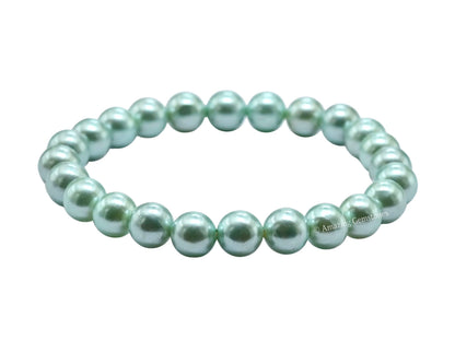 Amazing Gemstone Crystal Bracelet for Women Men's Gifts - Protection Healing Crystal Bracelet - 8mm Gemstone Beaded Stretchable Bracelet Pulseras Para Hombres Mujer Stocking Stuffers Mothers Day Gift (Pistachio Pearl)