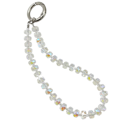 TENOC Beaded Phone Wrist Strap, Cellphone Lanyard Chain, Sparkling Wristlet Bracelet for Women, Clear