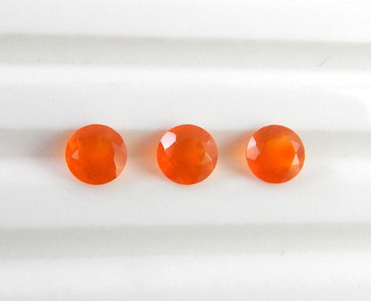 Myhealingworld Natural Carnelian 5mm round faceted brilliant cut AAA quality loose calibrated gemstones for jewelry making (BOX 1 - (Carnelian Round 5MM = 3 Stone)