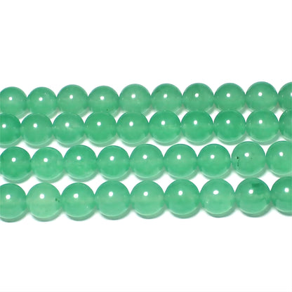 MJDCB Stone Beads 8mm 43pcs Round Aventurine Green Jade Loose Gemstone Bead Charms for Jewelry Making Bracelet Necklace Earring Pendant