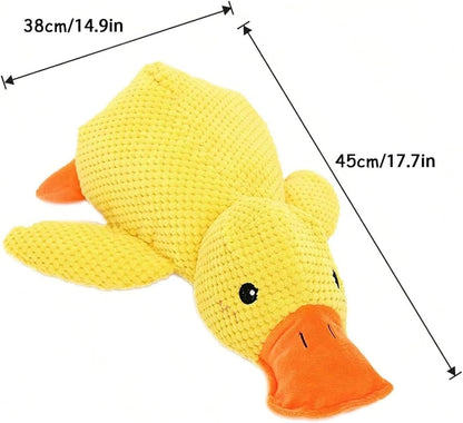 The Mellow Ducks Calming Pillow, Mellow Dog Calming Duck, 2025 New Yellow Duck Dog Toy, Dogs Ducks Toy with Quacking Sound for Indoor Dogs