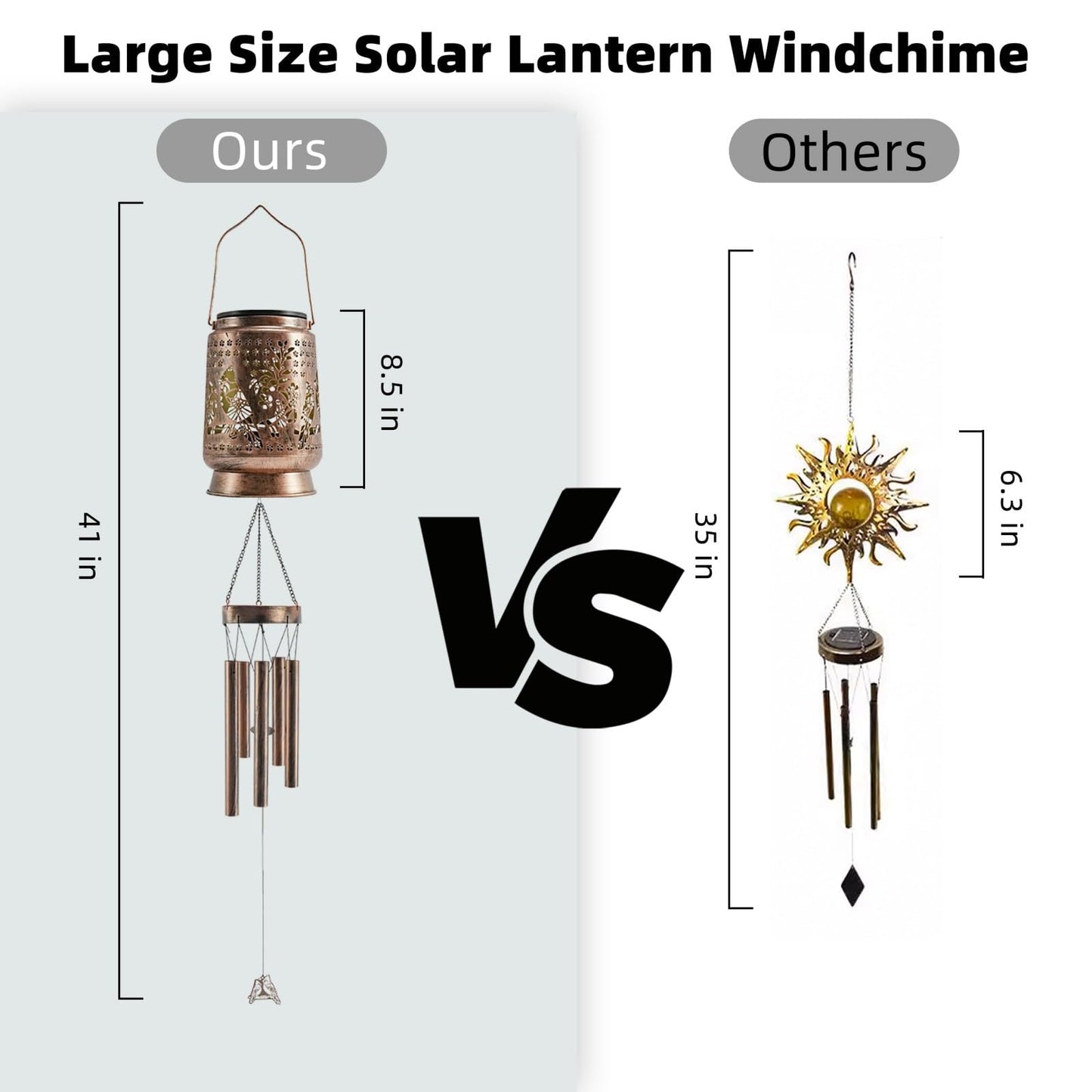 Solar Wind Chimes Outdoor 41 Inch, Cardinal Memorial Wind Chime with Solar Lantern, Sympathy Gift for Mom, Grandma, Metal Hanging Garden Decor for Patio Porch Yard