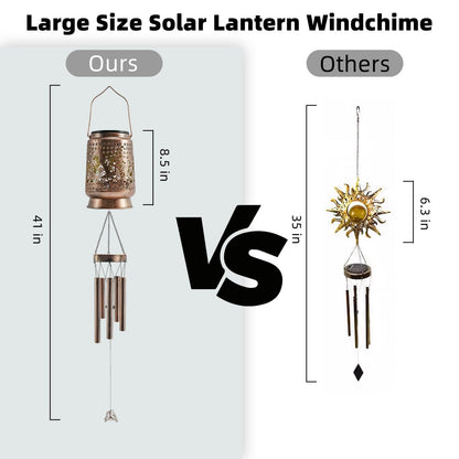 Solar Wind Chimes Outdoor 41 Inch, Cardinal Memorial Wind Chime with Solar Lantern, Sympathy Gift for Mom, Grandma, Metal Hanging Garden Decor for Patio Porch Yard