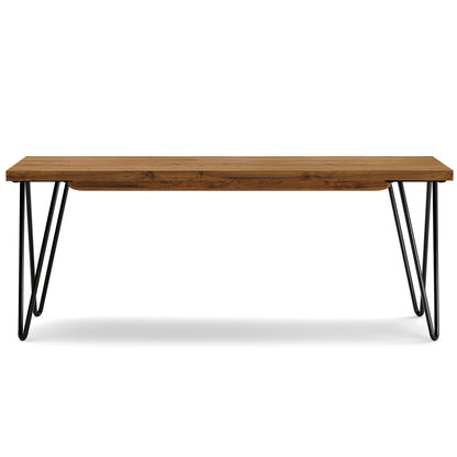SIMPLIHOME Colton SOLID MANGO WOOD 42 inch Wide Industrial Contemporary Bench in Natural for the Living Room, Entryway and Family Room