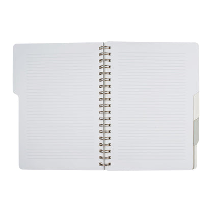Fringe Studio Large Tab Notebook, "Modern Eucalyptus", Flexible Paperback Cover, 5 Subject/Die-Cut Dividers, 7.25" X 10", 180 Lined Pages, Multicolor (343PA001FSC)