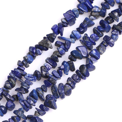 HAAMIIQII 5-8mm Natural Blue Lapis Lazuli Chips Beads Irregular Chip Stones Loose Gemstone Beads for Jewelry Making Strand 30 Inch