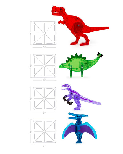 MAGNA-TILES Dino World 40-Piece Magnetic Construction Set, The ORIGINAL Magnetic Building Brand