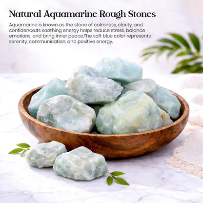 Crocon 1/4 LB Aquamarine Rough Bulk Natural Stone Raw Gemstone Tumbling Cabbing PolishingMining Chakra Balancing Reiki Healing Good Luck Home Office Decor