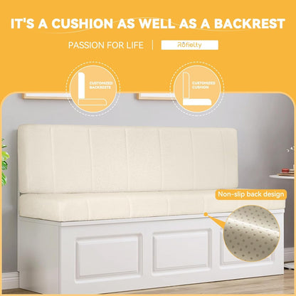 ROFIELTY Window Seat Cushions Indoor, Anti-Cat Scratch Custom Bench Cushion, High Resilience Non Slip Bay Window Cushion, Bench Cushions for Indoor Furniture