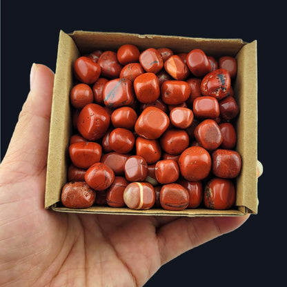 1,000 Carats Red Jasper Handpicked Tumbled Stones Crystals Chips 0.3''-0.5'' Bulk Pocket Stones for Healing, Reiki, Meditation, Witchcraft and Home Decorations (Red Jasper)