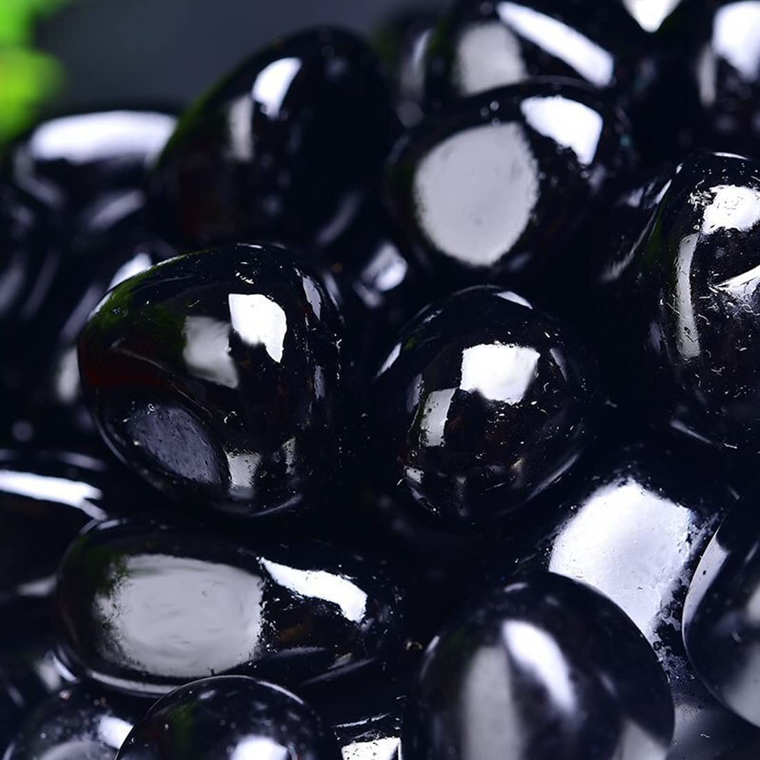Black Obsidian Healing Crystal Stones, 1.25-2.0" Large Reiki Healing Gemstones Natural Tumbled Polished Stones for Energy Witchcraft Therapy Meditation
