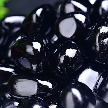 Black Obsidian Healing Crystal Stones, 1.25-2.0" Large Reiki Healing Gemstones Natural Tumbled Polished Stones for Energy Witchcraft Therapy Meditation