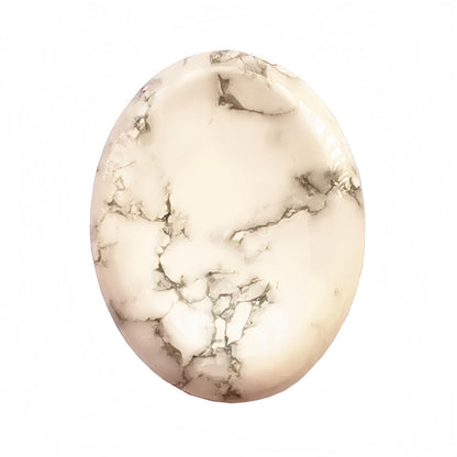 Bacatgem 1 Pcs Natural White Howlite Turquoise Crystal Thumb Worry Stone,Stress Relax Healing Reiki Crystal Pocket Palm Stones