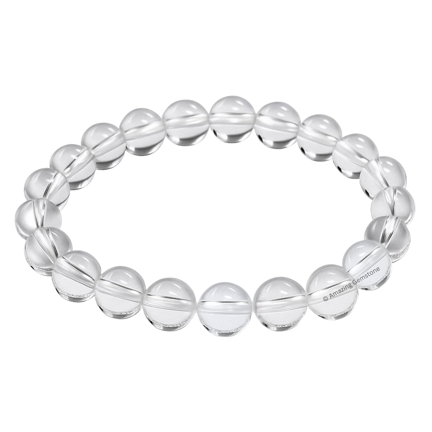 Amazing Gemstone Crystal Bracelet for Women Men's Gifts - Protection Healing Crystal Bracelet - 8mm Gemstone Beaded Stretchable Bracelet Pulseras Para Hombres Mujer Stocking Stuffers Mothers Day Gift (Clear Quartz)