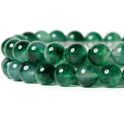 10mm Natural Aquatic Chalcedony Round Bead - 35PCS Bulk Gemstone Beads for Jewelry Making, DIY Bracelets, Necklaces - Includes Crystal Stretch Cord - Stone Beads for Crafting Gifts