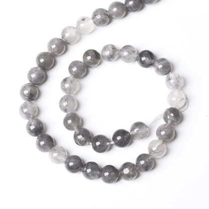 32pcs 12mm Natural Grey Cloud Crystal Stone Beads for Jewelry Making Energy Healing Power Stone Beads DIY Bracelet Necklace Accessories 15" (12mm, Grey Cloud Crystal)