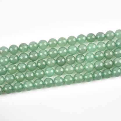 10mm Natural Green Aventurine Bead Round Semi Precious Gemstone Loose Beads for Jewelry Making 15"(35-38pcs/strand)