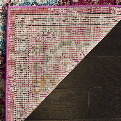 SAFAVIEH Monaco Collection Area Rug - 3' x 5', Pink & Multi, Non-Shedding & Easy to Clean, Distressed Medallion Design, Ideal for Living Room, Bedroom, Dining Space (MNC243D)